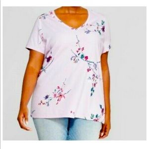 Ava & Viv Lavender Flower Tshirt Size 1X